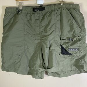 Eddie Bauer EBTEK Outdoor Hiking Shorts Buckle Waist Nylon Utility Green Men XXL